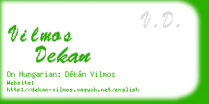vilmos dekan business card
